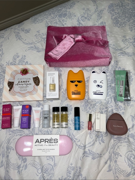 Rare Beauty Other - Pink Bow Cosmetic Pouch & Skincare Set